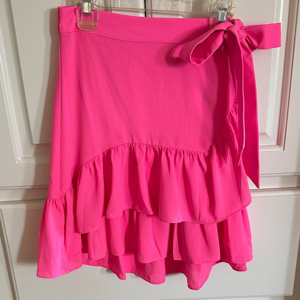 Lilly Pulitzer Bright Pink Layered Mini Skirt